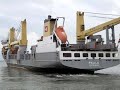 Collision 2 sea ships on river crossing in Holland (Aanvaring 2 zeeschepen Dordtsche kil)