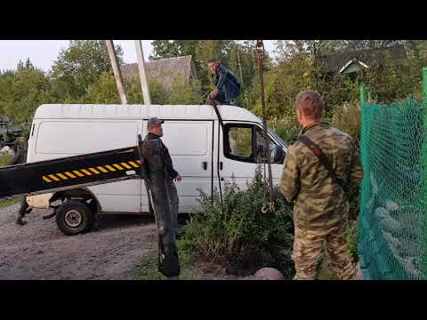 Эвакуация Микроавтобуса форд транзит из канавы в Садоводстве Новоселье