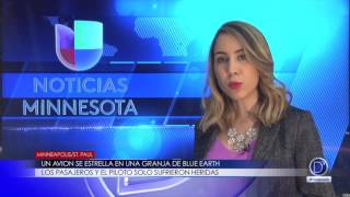 Un avión se estrella en una granja de Blue Earth  los pasajeros y el piloto solo sufrieron heridas 
