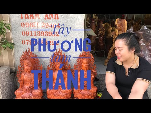 Bộ TÂY PHƯƠNG TAM THÁNH Gỗ hương đá (132)