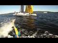 New SeaCart 26 trimaran flying downwind on foils (HD)