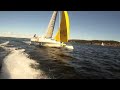 New SeaCart 26 trimaran flying downwind on foils (HD)