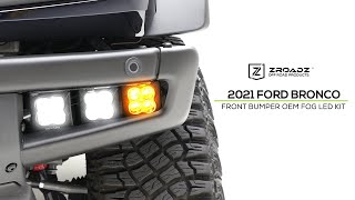 2021-2022 Ford Bronco Front Bumper Fog LED Bracket ONLY, Used to mount (6)  3 inch ZROADZ LED Light Pods - Part # Z325401