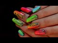 Nail art Miami beach : rainbow & gradient nail polish