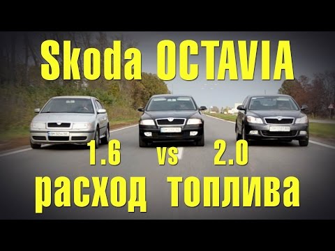 Skoda Octavia A5 1.6 vs 2.0 расход топлива, тест-драйв