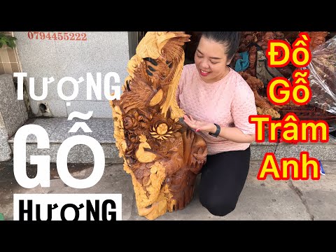 TƯỢNG CÔNG CÚC gỗ hương 100% chạm tinh xảo (153)