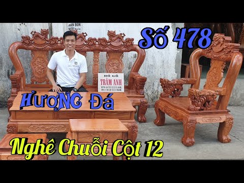 Salon Nghê Chuỗi Hương Đá Cột 12 | Đồ Gỗ Trâm Anh