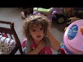 Funny baby talking on phone