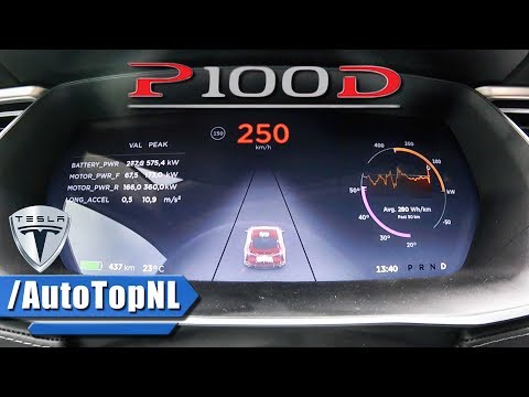 Tesla Model S P100D LUDICROUS ACCELERATION & TOP SPEED 0-250 km by AutoTopNL