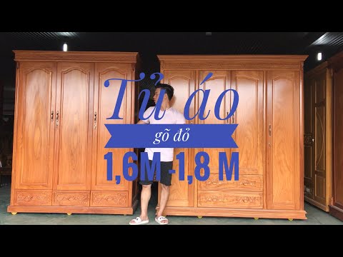 TỦ ÁO 1,6m -1,8m gõ đỏ 100% (số 139)