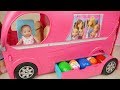 Baby doli and Bus surprise eggs baby doll camping car toy play