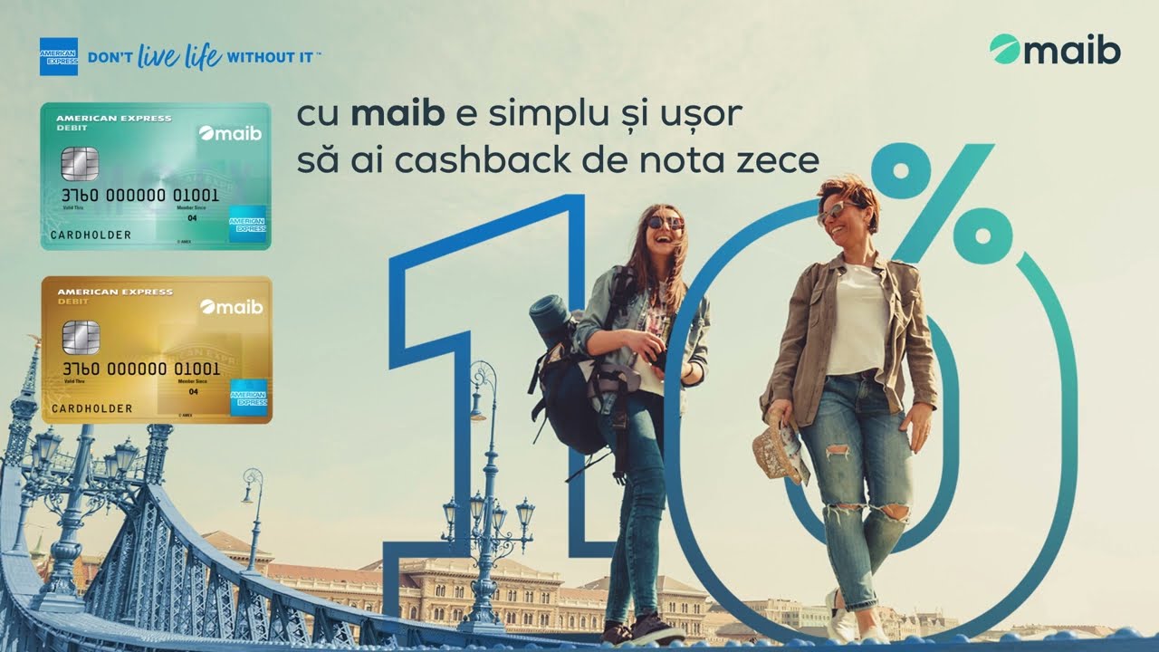 Your American Express card from maib gives you 10% cashback