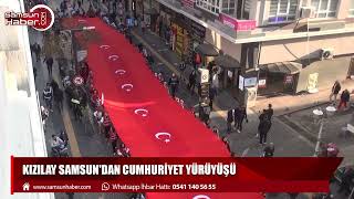 Kızılay Samsun'dan Cumhuriyet yürüyüşü 