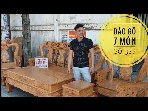 Tuyệt đẹp salon đào gõ 7 món Hàng đặt của cô Hồng sài gòn ( số 327)/Đồ Gỗ Trâm Anh/0794455222