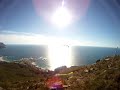 Takeoff from Lions Head Overlooking Cape Town beaches and the Apostels Moutain Ridge