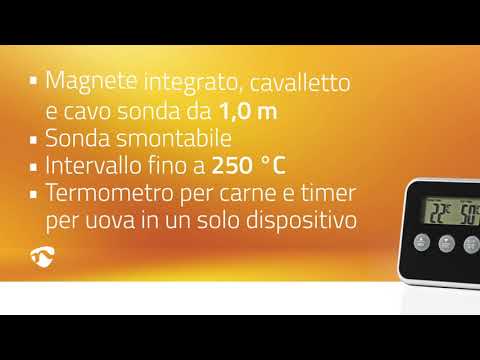 Termometro digitale BBQ con timer e cavo inox -26°C +250°C