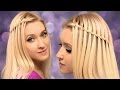 Twisted waterfall braid hairstyle tutorial