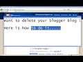 How to Delete Blogger Blog