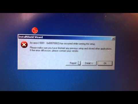 LG United Mobile Driver failing to install on Windows XP. Error -5001 0x80070002 for LG P509 Phone Duration: :22. Total Views: 760