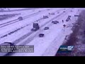 22 Car Pile-Up On Frozen Highway