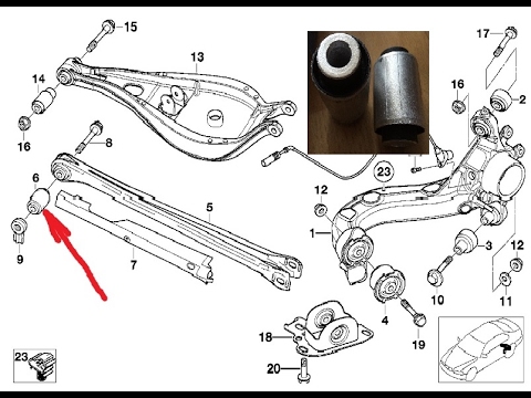 How to replace Rubber Mounting BMW REAR как заменить БМВ Сайлентблоки заднего рычага внутренний