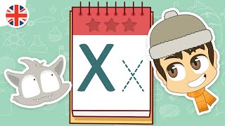 حرف (X) | تعليم كتابة حرف (X) باللغة الإنجليزية للاطفال - تعلم الحروف الإنجليزية مع زكريا