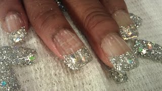 HOW TO SILVER GLITTER STAR NAILS PART 2