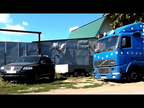Touareg V8 вытаскивает тягач Volvo FH12