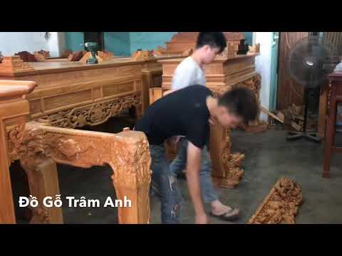 Sập thờ gõ đỏ chân 16 .( số 12)