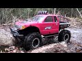 RC ADVENTURES - OVERKiLL PUTS CHAiNS ON PiNKY ~ MUDDY SCALE 4x4 TRUCKS & TRAILER