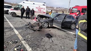 İki otomobil çarpıştı: 1 ölü, 5 yaralı
