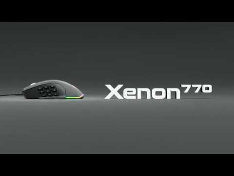 GENESIS Xenon 770 gaming optična miška, 10200DPI, RGB LED osvetlitev, 14 tipk, 2v1, zamenljiva plošča, vgrajen spomin, programska oprema, črna