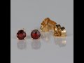 ESTATE - 14K Yellow Gold Garnet Stud Earrings