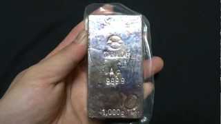 純銀地金・Ag999.9・田中貴金属の銀1ｋｇインゴット・Pure silver