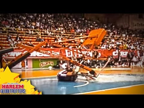 Scary Hoop Collapse on Globetrotter, Shatters Backboard