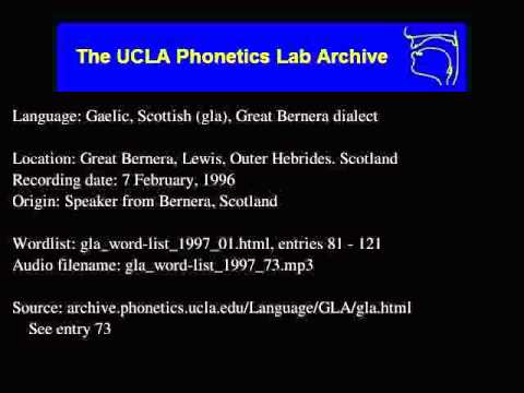 Gaelic, Scottish audio: gla_word-list_1997_73