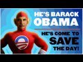 Barack Obama en super hero de comics par Jibjab. Excellent !