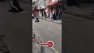 Samsun'da bir kişi yolun ortasında namaz kıldı
