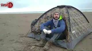 Samsun'da işsiz olan şahıs evden atılınca sahile çadır kurdu 