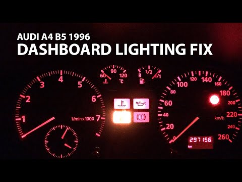 Audi A4 B5 1996 dashboard lighting fix/ panel bulb replacement / Замена лампочек на панели приборов