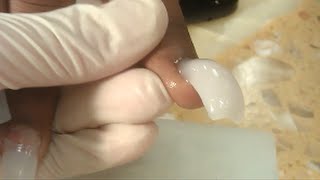 HOW TO APPLY ACRYLIC FOR LONG BIG BUBBLE NAILS