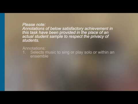The Arts: Music - Below satisfactory - Years 9 and 10