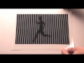 Illusion d optique cool avec des dessins qui prennent vie a travers une feuille de papier rayee