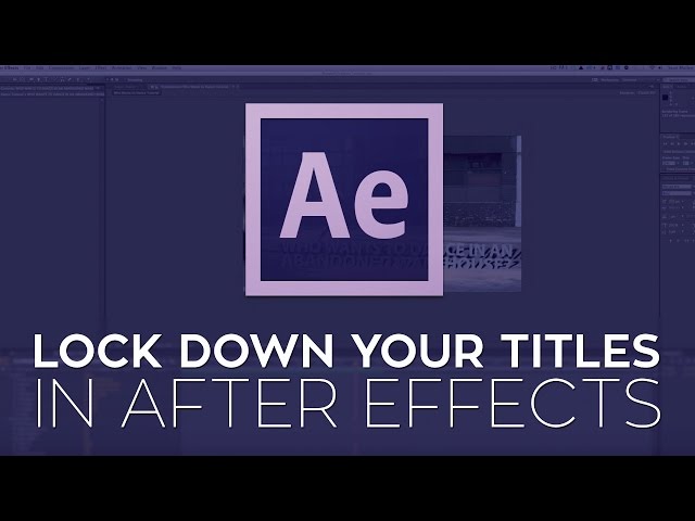 Lock Down Your Titles Using the Camera Tracker and Shadow Catcher in Adobe After Effects CC