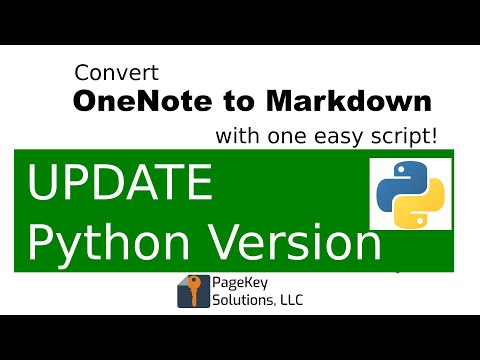Python Update - Convert OneNote to Markdown