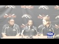Dareyon Chance, Justin Currie, and Travonte Boles after WMU Football loss to CMU