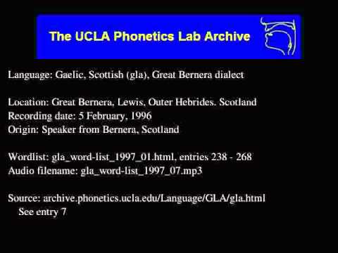 Gaelic, Scottish audio: gla_word-list_1997_07