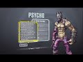 Borderlands 2 Psycho Krieg DLC All In Game Heads And Skins Customization!