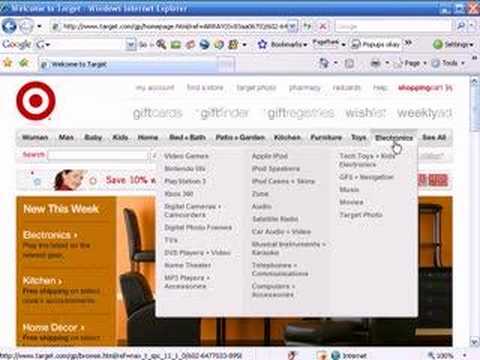 Electronic coupons for target
