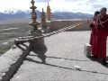 Young monks play Tibetan horn at Tikse gompa